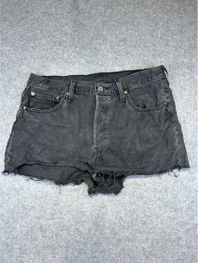 Levis 501 Denim Shorts Women W35 Distressed Cutoff High Rise Summer Cheeky HR